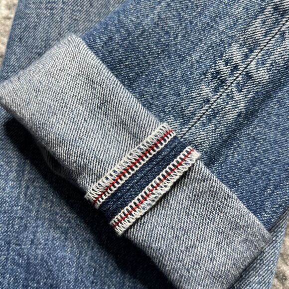 Moussy Vintage Bowie Selvedge Patch Tapered Straight Jeans Womens Size 26 - Picture 14 of 14